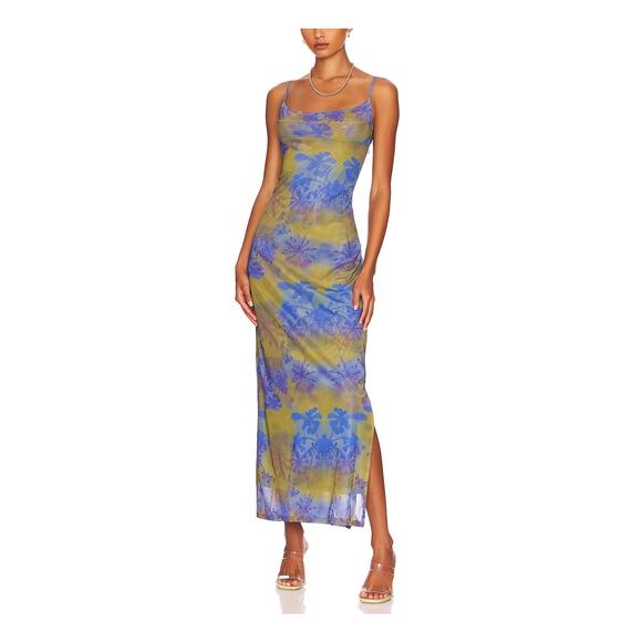 Miaou 'Paloma' Blue Polyester Elsesser Thais Dress Size S - Picture 1 of 4